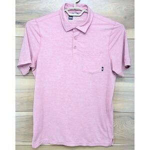 Saxx Droptemp Polo‎ Shirt Men's Small Pink Stretch Short Sleeve Collared Golf